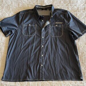 KUIU Basin LS Shirt Men's Short Sleeve Button Down Dark Blue Sz XXL